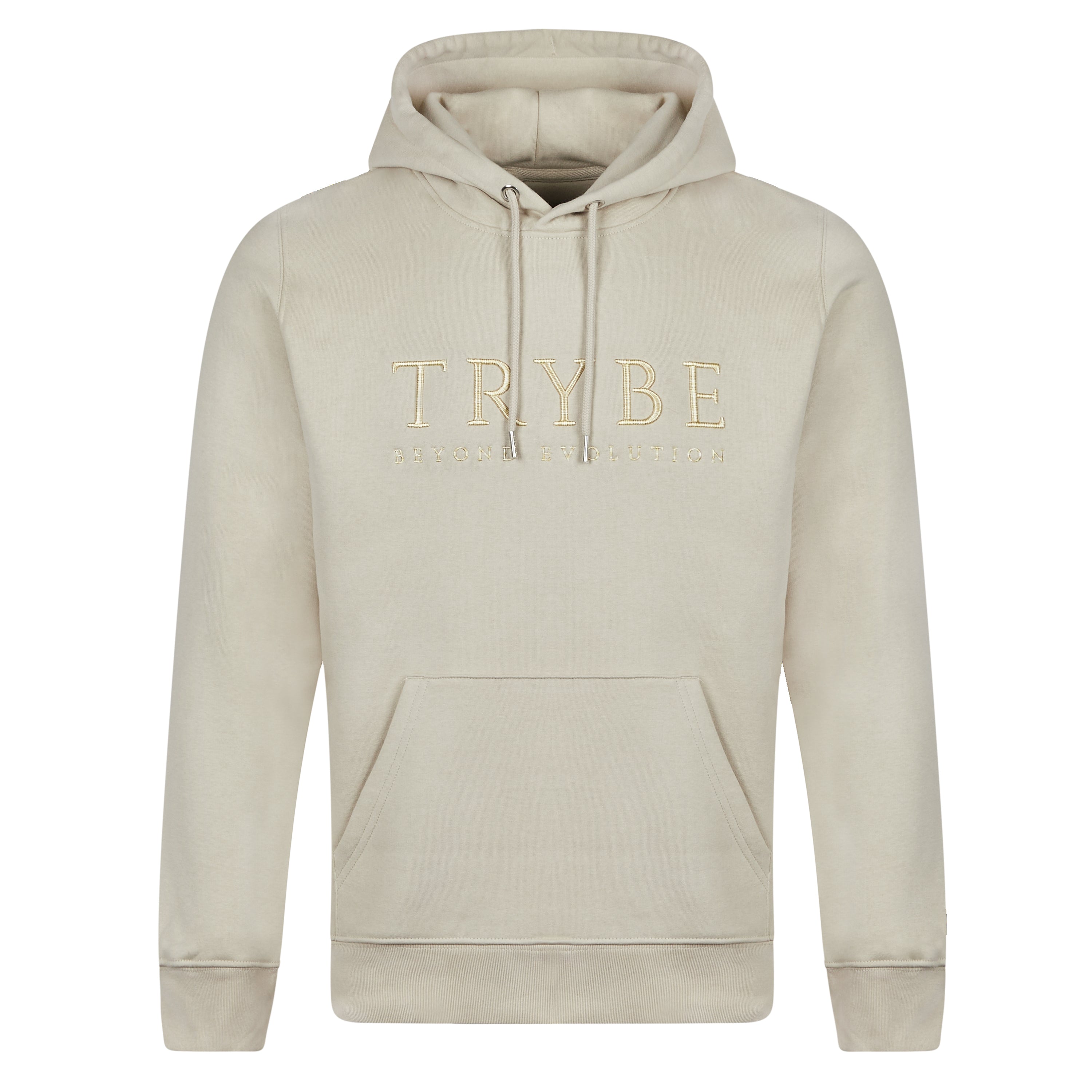 Mens Organic Cotton Slogan Hoodie Sand/Sand - Trybe