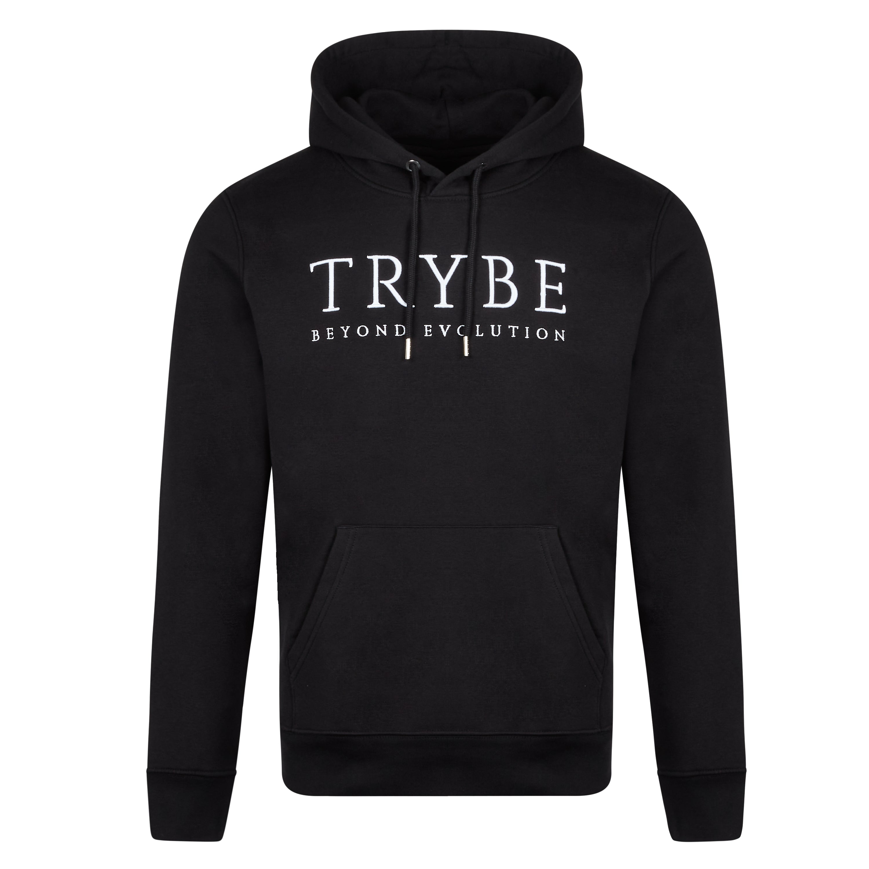 Mens Organic Cotton Slogan Hoodie Black/White - Trybe