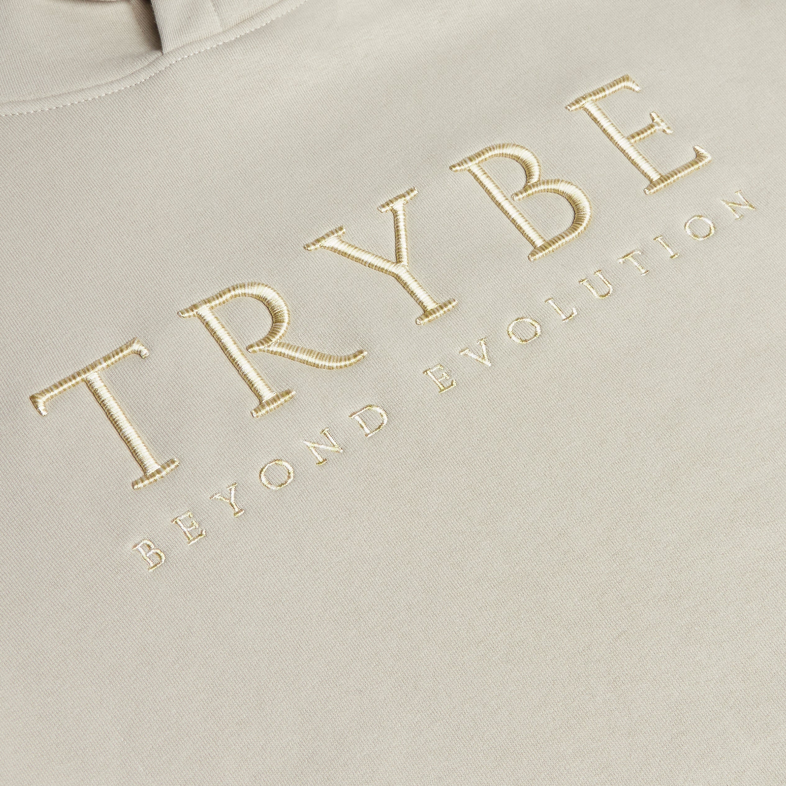 Mens Organic Cotton Slogan Hoodie Sand/Sand - Trybe