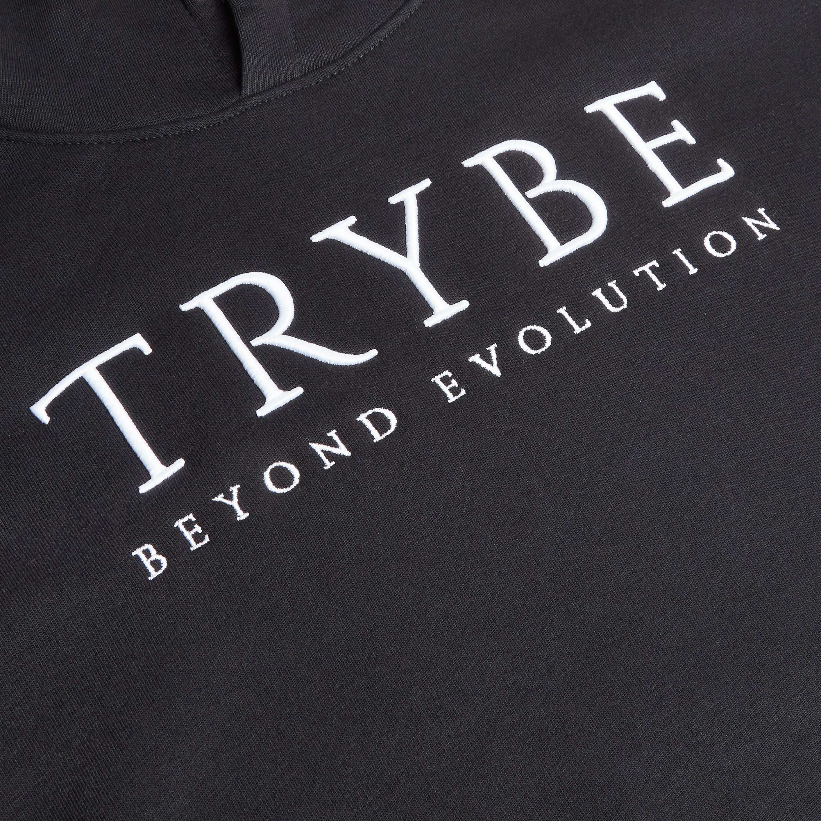 Mens Organic Cotton Slogan Hoodie Black/White - Trybe