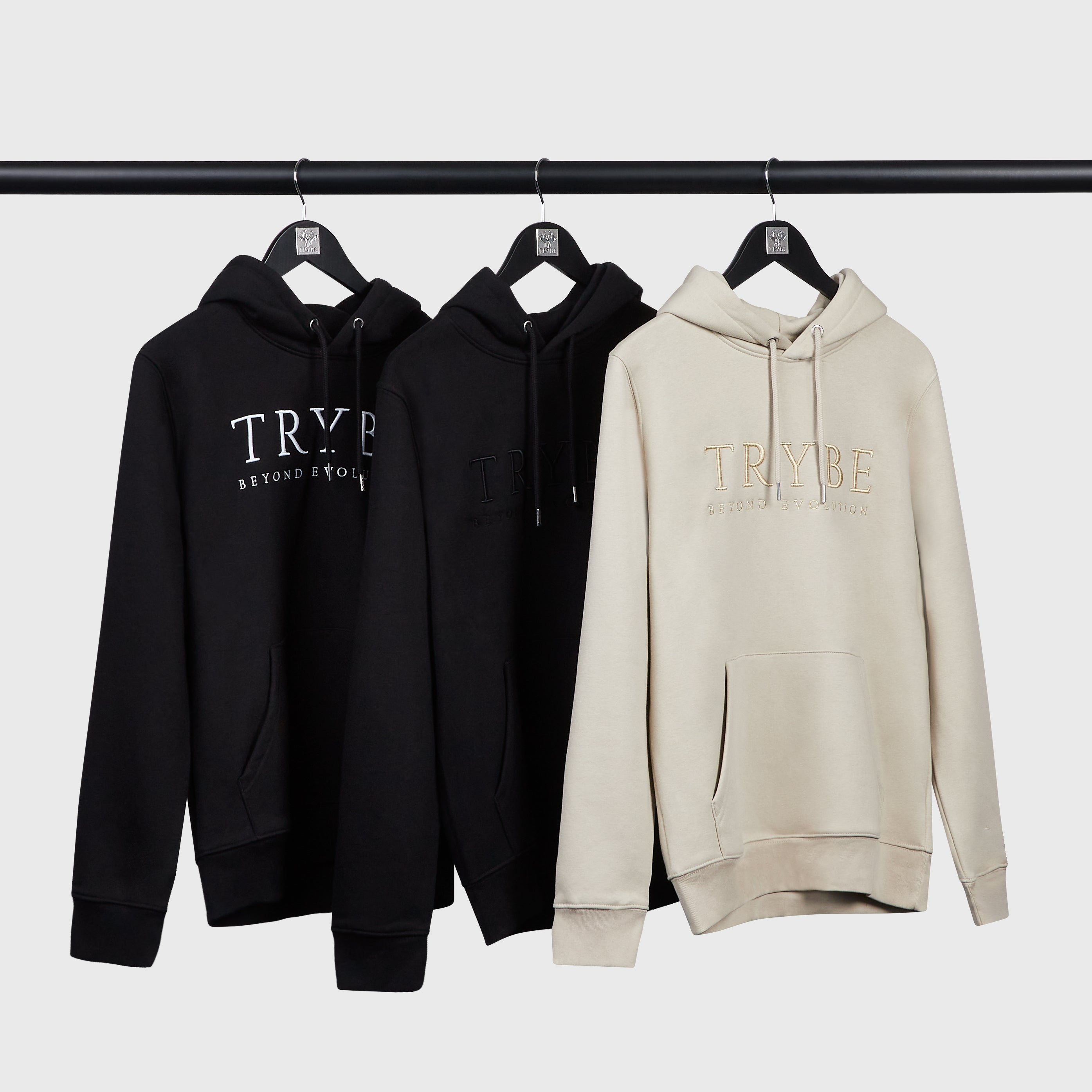 Mens Organic Cotton Slogan Hoodie Black/White - Trybe