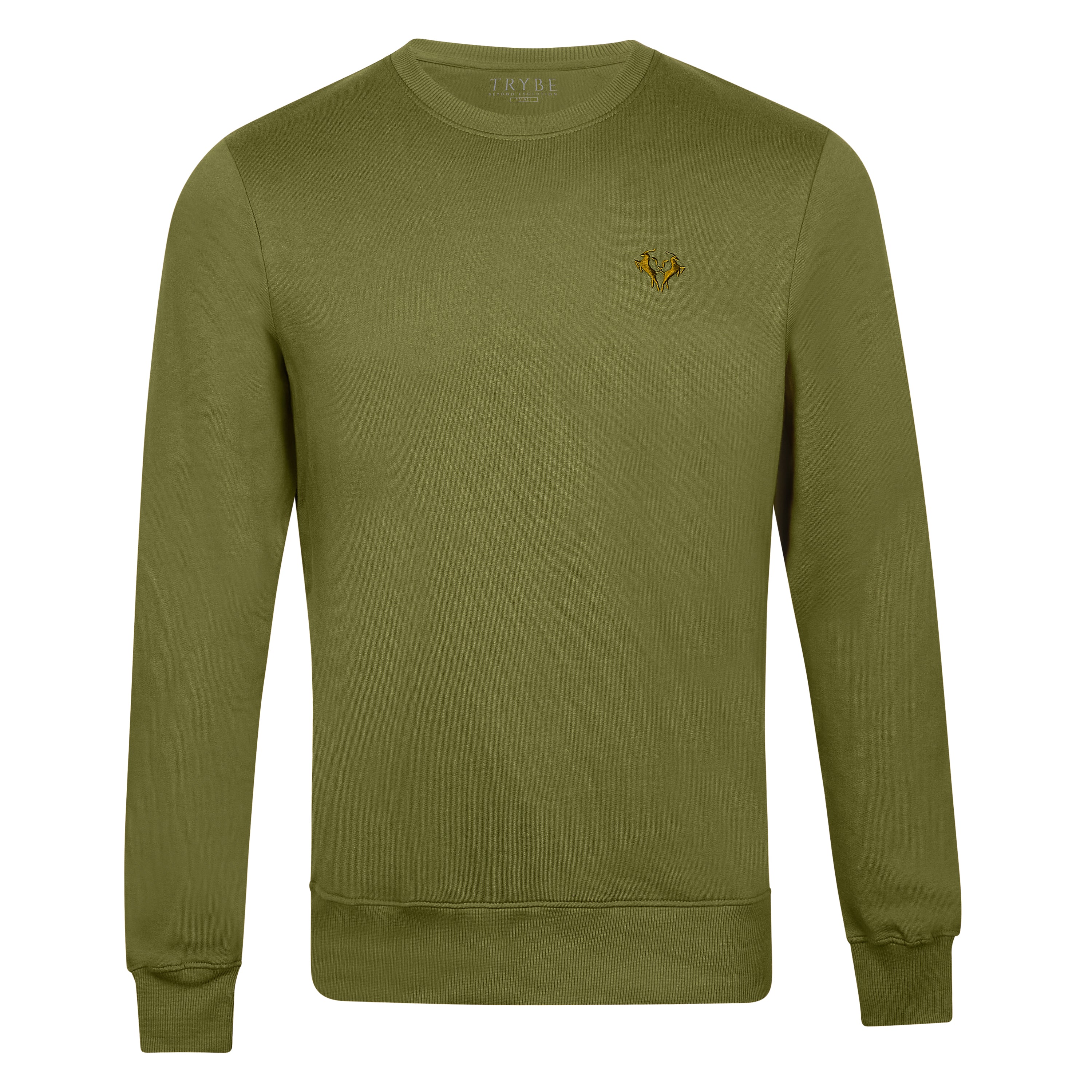 Mens Organic Cotton Sweatshirt Khaki Green - Trybe