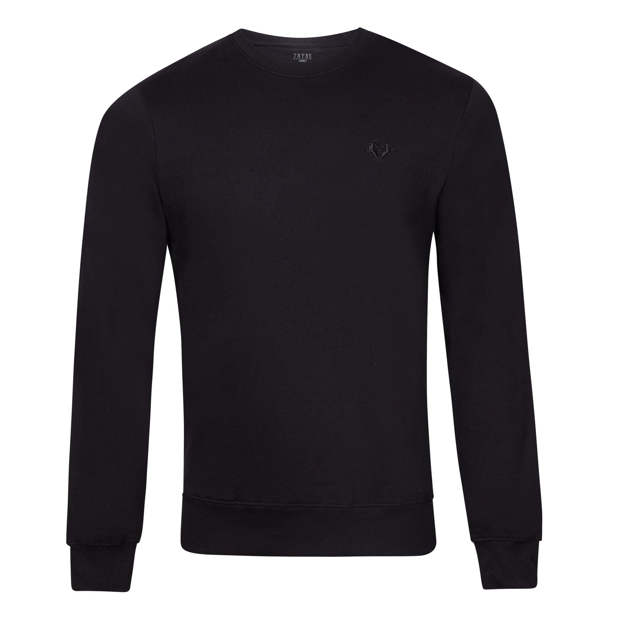 Mens Organic Cotton Sweatshirt Black - Trybe